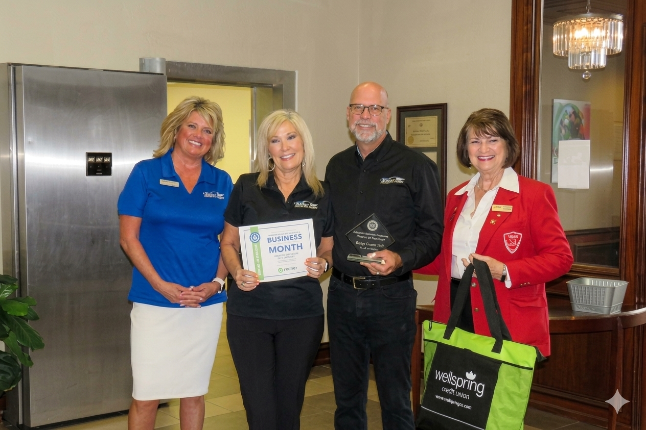 Bridge City Chamber recognition with Brandy Slaughter, Patti King, Larry King and Lucy Fields in 2021