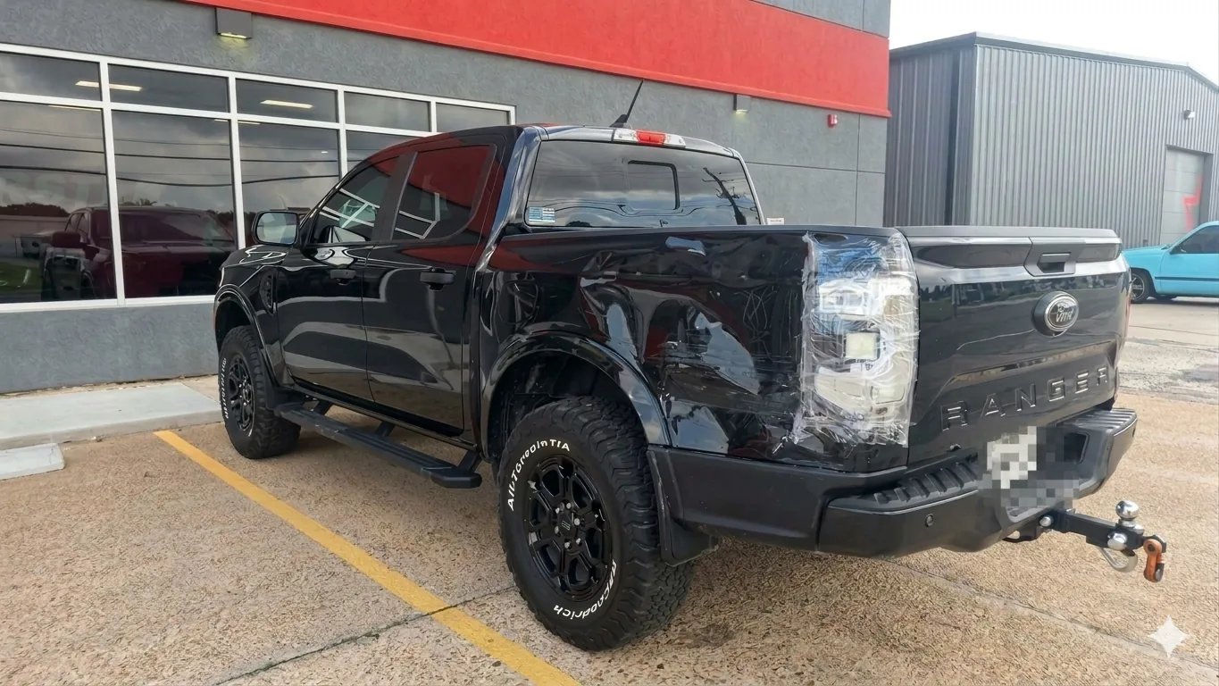 Vehicle before bedside collision repair at CARSTAR of Port Arthur in Groves, Texas