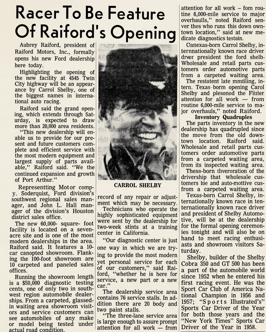 Newspaper announcement for the 1969 opening